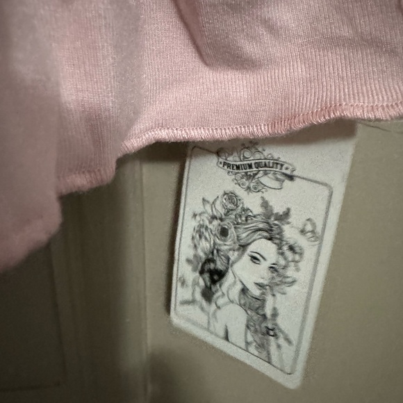 Pink Ruffled Long Sleeve Fit and Flare Dress - Picture 4 of 5